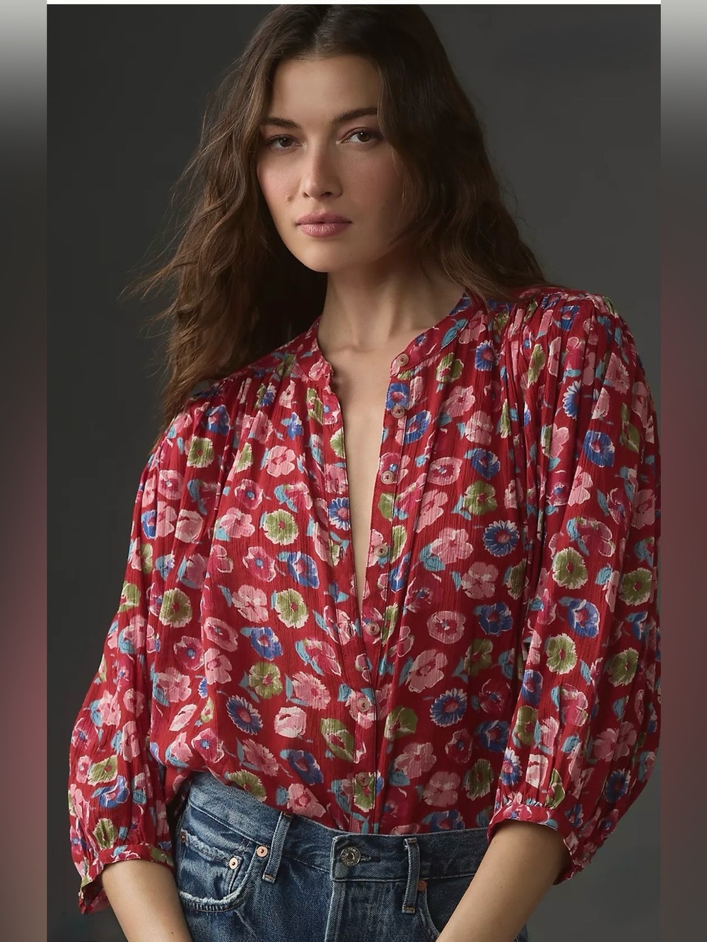 NWT ANTHROPOLOGIE- by Pilcro The Sidney Batwing Blouse Sz S
